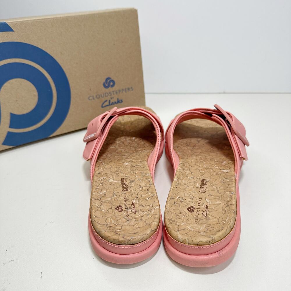 Clarks Cloudstepper Step June Shell Coral Slide Sandal Women 7.5M NIB - Picture 6 of 8